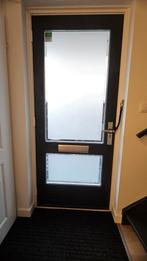 Hardhouten voordeur en hardhouten achterdeur., Ophalen, Gebruikt, 200 tot 215 cm, Glas