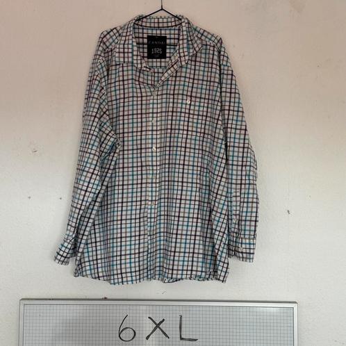 6XL Canda Overhemd Blauw-Paars Raster Lange Mouwen, Kleding | Heren, Overhemden, Gedragen, Overige halswijdtes, Blauw, Ophalen of Verzenden