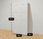 PAX / BERGSBO Kledingkast, wit/eiken, 100x60x201 cm, Ophalen, Zo goed als nieuw, 50 tot 75 cm, 200 cm of meer