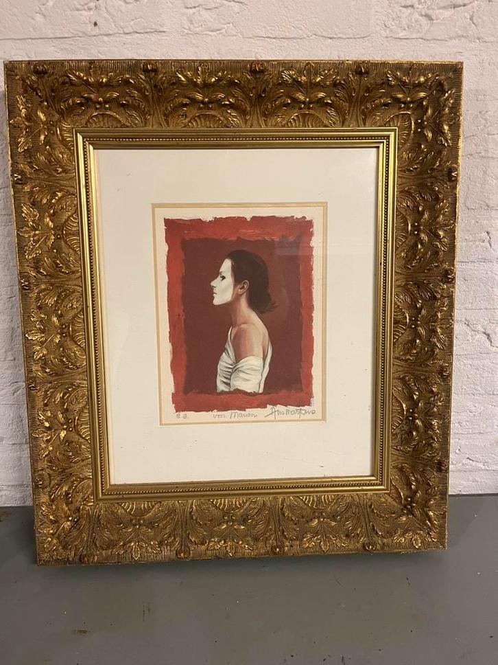 Ans Markus schilderij – Gesigneerde kunst in lijst, Antiek en Kunst, Kunst | Schilderijen | Modern, Ophalen of Verzenden