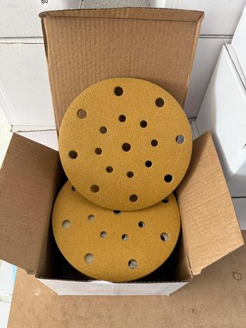 Schuurpapier klittenband 150mm 17 stofgaten nieuw 50 stuks beschikbaar voor biedingen