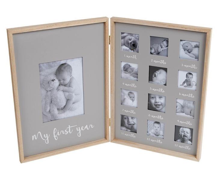 Leuke dubbele fotolijst My First Year, Huis en Inrichting, Woonaccessoires | Lijsten, Nieuw, Minder dan 50 cm, Minder dan 50 cm
