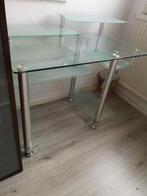 Glazen computertafel of bureau, Ophalen, Gebruikt, 25 tot 50 cm, Rechthoekig