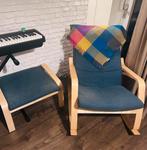 Ikea POÄNG Schommelstoel+Voetenbank, Ophalen, 75 tot 100 cm, Zo goed als nieuw, 50 tot 75 cm