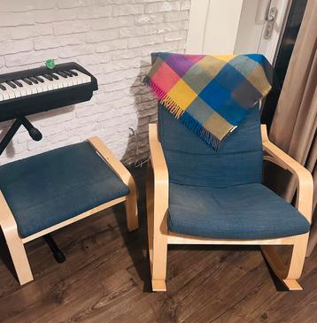 Ikea POÄNG Schommelstoel+Voetenbank beschikbaar voor biedingen