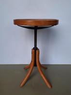 vintage pianokruk bijzettafeltje hout staal met schroefdraad, Ophalen, In hoogte verstelbaar, Gebruikt, Hout