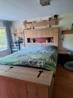 Bed met achterwand en bak, Ophalen, Gebruikt, Eenpersoons, 200 cm