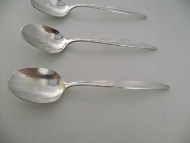 5 stuks verzilverd Nieuwpoort 90 lepeltje 12 cm 1960 ook p s, Antiek en Kunst, Antiek | Bestek, Ophalen of Verzenden
