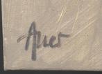 Elies Auer (1952) Acrylverf doek " Barricade " Ges Ged Label, Ophalen of Verzenden