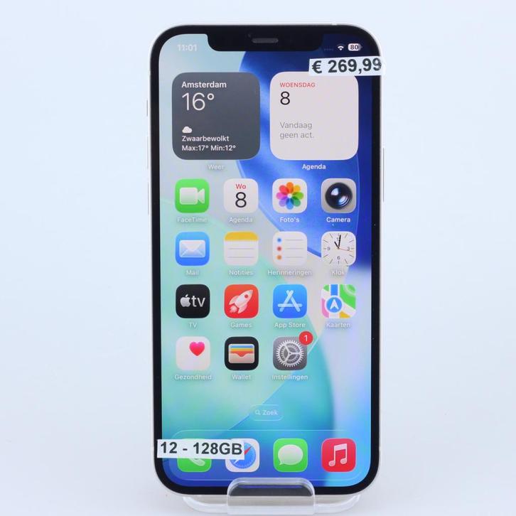 iPhone 12 Wit 128GB, Telecommunicatie, Mobiele telefoons | Apple iPhone, Zo goed als nieuw