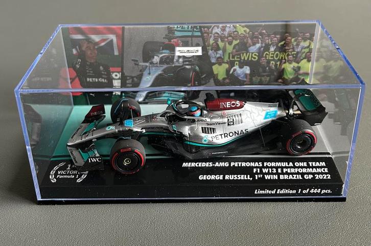George Russell 1st win GP Brazilië 2022 Minichamps 1:43, Verzamelen, Automerken, Motoren en Formule 1, Nieuw, Formule 1, Ophalen of Verzenden