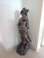 Bronzen kleur beeld  van moeder met kind, Antiek en Kunst, Ophalen of Verzenden