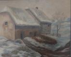 Winterlandschap België (Olieverf) Bieden, Antiek en Kunst, Kunst | Schilderijen | Klassiek, Ophalen