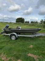 Alumacraft platbodem 8pk yamaha kortstaart 4takt aluminium ✅, Watersport en Boten, Vis- en Consoleboten, Tot 10 pk, Aluminium
