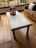 Salontafel met travertin blad - 125x55 cm, Ophalen, Overige materialen, Gebruikt, 100 tot 150 cm