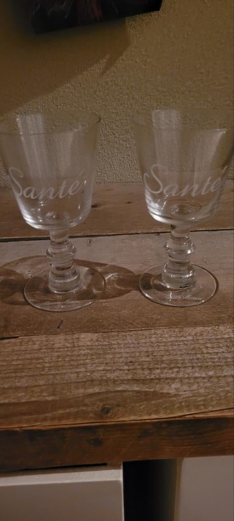 Riviera maison santé glazen 2 stuks, Ophalen of Verzenden, Glas, Overige stijlen, Glas of Glazen