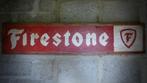 Handgeschilderd vintage houten bord / Firestone race banden, Ophalen of Verzenden, Zo goed als nieuw, Reclamebord