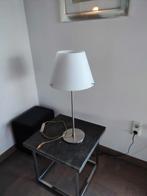 Tafellamp staal met mat glazen kap, Huis en Inrichting, Lampen | Vloerlampen, Ophalen, Zo goed als nieuw, Glas, Minder dan 100 cm
