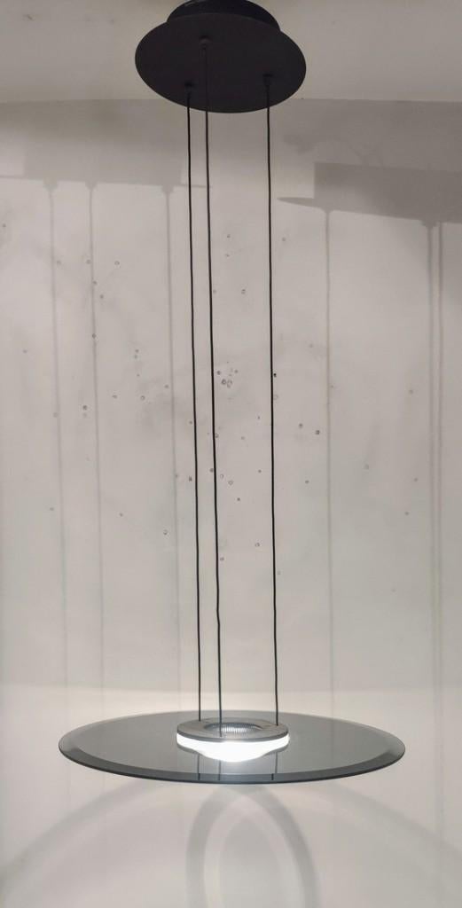 Glazen hanglamp, Ophalen, Zo goed als nieuw, Glas, 75 cm of meer