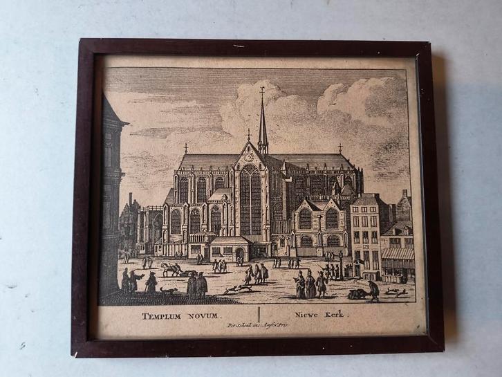 Kopergravure Amsterdam omstreeks 1708 door Pieter Schenk, Antiek en Kunst, Kunst | Etsen en Gravures, Ophalen of Verzenden