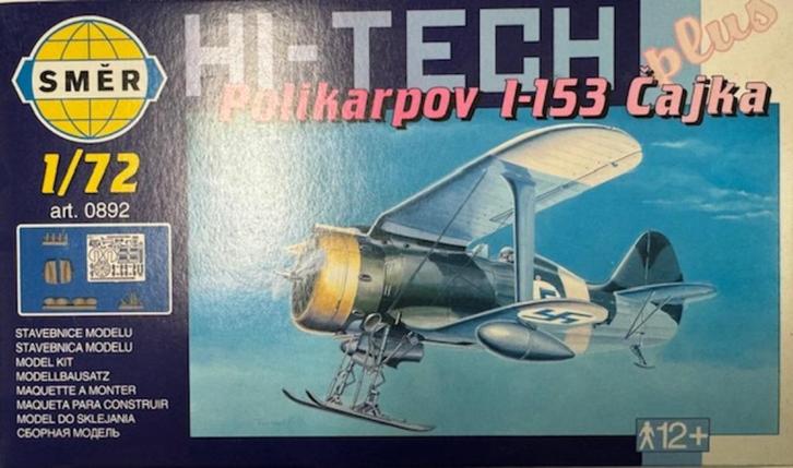 Coelianmodels, Smer 0892, I-153 + resin + P/E, 1/72, €12,99, Hobby en Vrije tijd, Modelbouw | Vliegtuigen en Helikopters, Nieuw