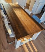 Eettafel hout 240x100 inclusief stoelen, Huis en Inrichting, Tafels | Eettafels, Ophalen, Gebruikt, 200 cm of meer, 50 tot 100 cm