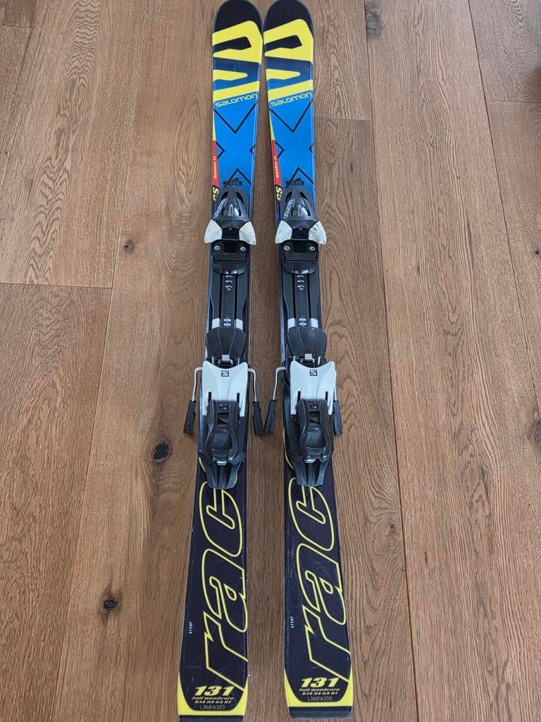 Salomon ski's race  GS double TI 131cm, Sport en Fitness, Skiën en Langlaufen, Ophalen, Gebruikt, 100 tot 140 cm, Salomon