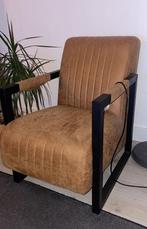 Fauteuil cognac/industrieel, zo goed als nieuw, €150,-., Ophalen, 75 tot 100 cm, Zo goed als nieuw, Industrieel
