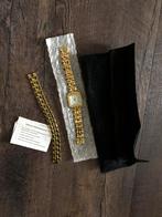 Goud kleurige nieuwe horloge+armband, Ophalen of Verzenden, Nieuw, Overige merken
