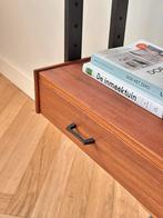 Vintage wandrek Simpla lux met lade teak hout jaren 50/60, Ophalen, Gebruikt, Minder dan 150 cm, Met lade(s)
