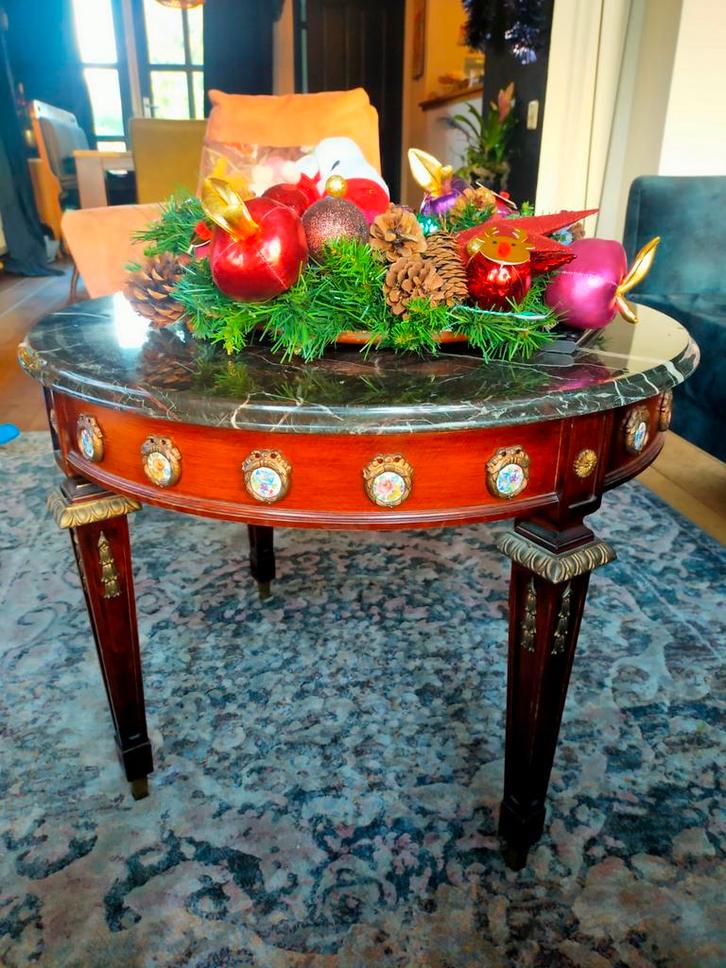 Victoriaanse Salon Tafel met Marmeren Blad, Antiek en Kunst, Antiek | Meubels | Tafels, Ophalen