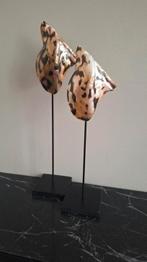 Set parelmoer taupe tijgerschelpen op voet vakkenkast chique, Nieuw, Ophalen of Verzenden, X, X
