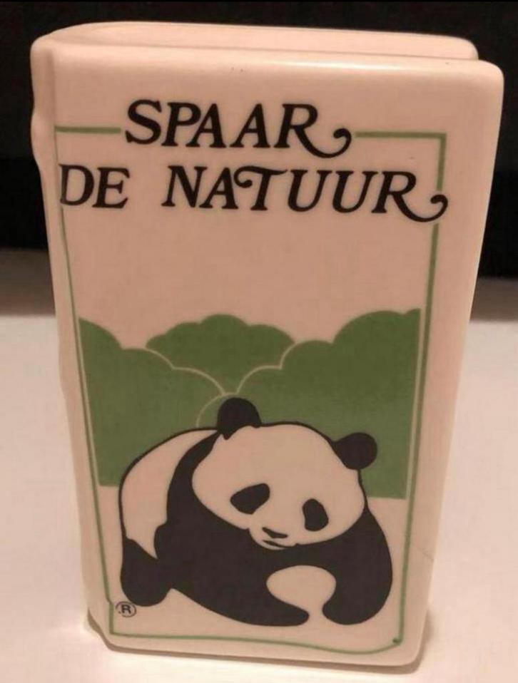 Spaarpot WWF / WNF boek SPAAR DE NATUUR keramiek, Verzamelen, Spaarpotten, Zo goed als nieuw, Overige thema's, Steen, Aardewerk of Keramiek