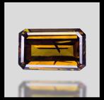 Diamant  1.04 ct Smaragd Bruin Geel P2, Ophalen of Verzenden, Zo goed als nieuw