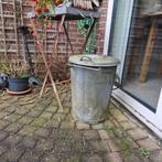 Zinken Afvalemmer met Deksel, 75 tot 150 liter, Ophalen of Verzenden, Gebruikt, Metaal