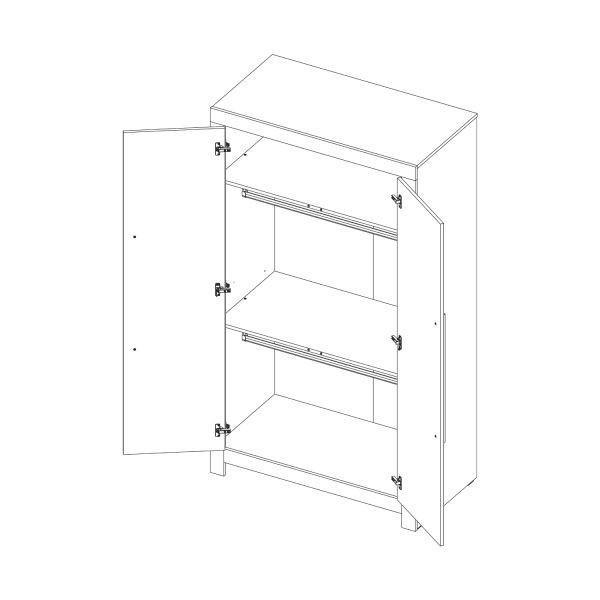Europe Baby Vittoria Kledingkast Grijs / Zwart 2-Deurs, Kinderen en Baby's, Kinderkamer | Complete kinderkamers, Zo goed als nieuw