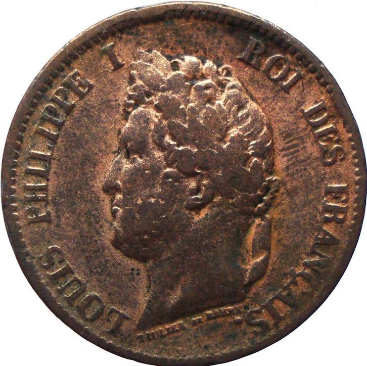 Franse koloniën 5 centimes 1844 (schaars), Postzegels en Munten, Munten | Afrika, Losse munt, Overige landen, Ophalen of Verzenden