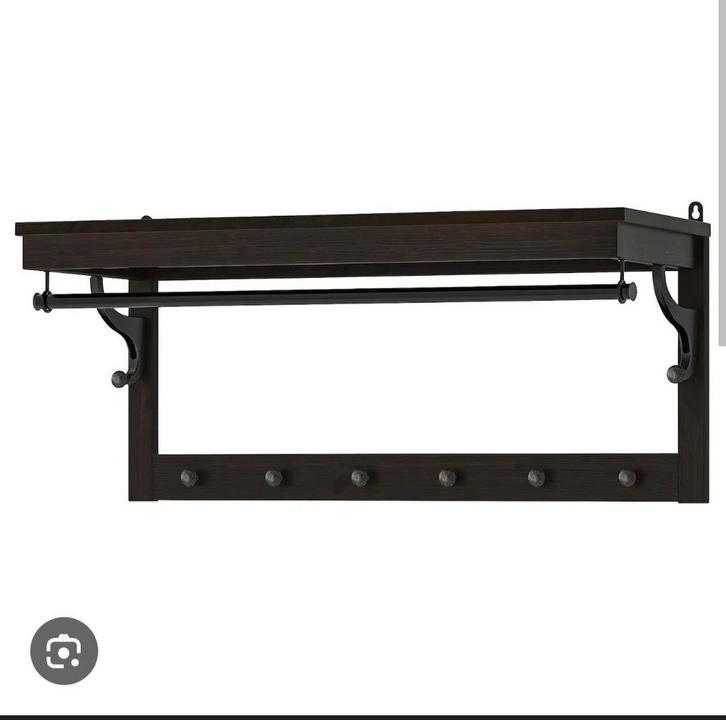 Ikea Hemnes kapstok en schoenenkast zwartbruin, Huis en Inrichting, Woonaccessoires | Kapstokken, Zo goed als nieuw, Wandkapstok