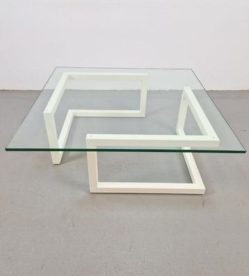 Modern lourens fisher minnimalist duo salontafel glas wit beschikbaar voor biedingen
