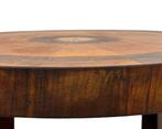 Art Deco Eiken Bijzettafel Ingelegd Blad design coromandel, Gebruikt, Art Deco, Art Deco, Rond