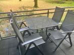 Tuinset met 4 stoelen + kussens en opbergbox, Tuin en Terras, Ophalen, 4 zitplaatsen, Kunststof, Zo goed als nieuw