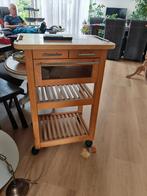 Houten Keuken Kast/Serveerwagen op Wielen, Huis en Inrichting, Keuken | Keukenbenodigdheden, Ophalen, Gebruikt