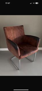 Eettafel stoelen, bruin leer, 3 stuks, Ophalen, Gebruikt, Bruin, Leer