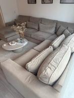 Beige Hoekbank met Chaise Longue, 250 tot 300 cm, 100 tot 125 cm, Ophalen of Verzenden, Zo goed als nieuw