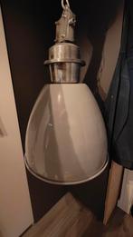 Grijze Industriële Hanglamp, Huis en Inrichting, Lampen | Hanglampen, Gebruikt, Ophalen of Verzenden, Metaal, Minder dan 50 cm