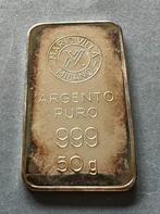 zilverbaar 50 gram 1987 met certificaat echtheid, Postzegels en Munten, Edelmetalen en Baren, Ophalen of Verzenden, Zilver