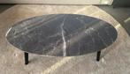 Salontafel 100x50 cm gemarmerd steen grijs ovaal, Huis en Inrichting, Tafels | Salontafels, Ophalen, Overige materialen, 100 tot 150 cm