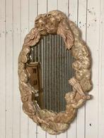 Brocante barok spiegel ovaal engelen wandspiegel antiek, Antiek en Kunst, Antiek | Spiegels, Ophalen, Rechthoekig, Minder dan 50 cm