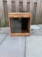 Terrarium hout met glazen schuifdeurtjes, Ophalen, Gebruikt, Terrarium of Paludarium