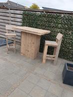 Houte bartafel met krukken, Huis en Inrichting, Ophalen of Verzenden, Zo goed als nieuw